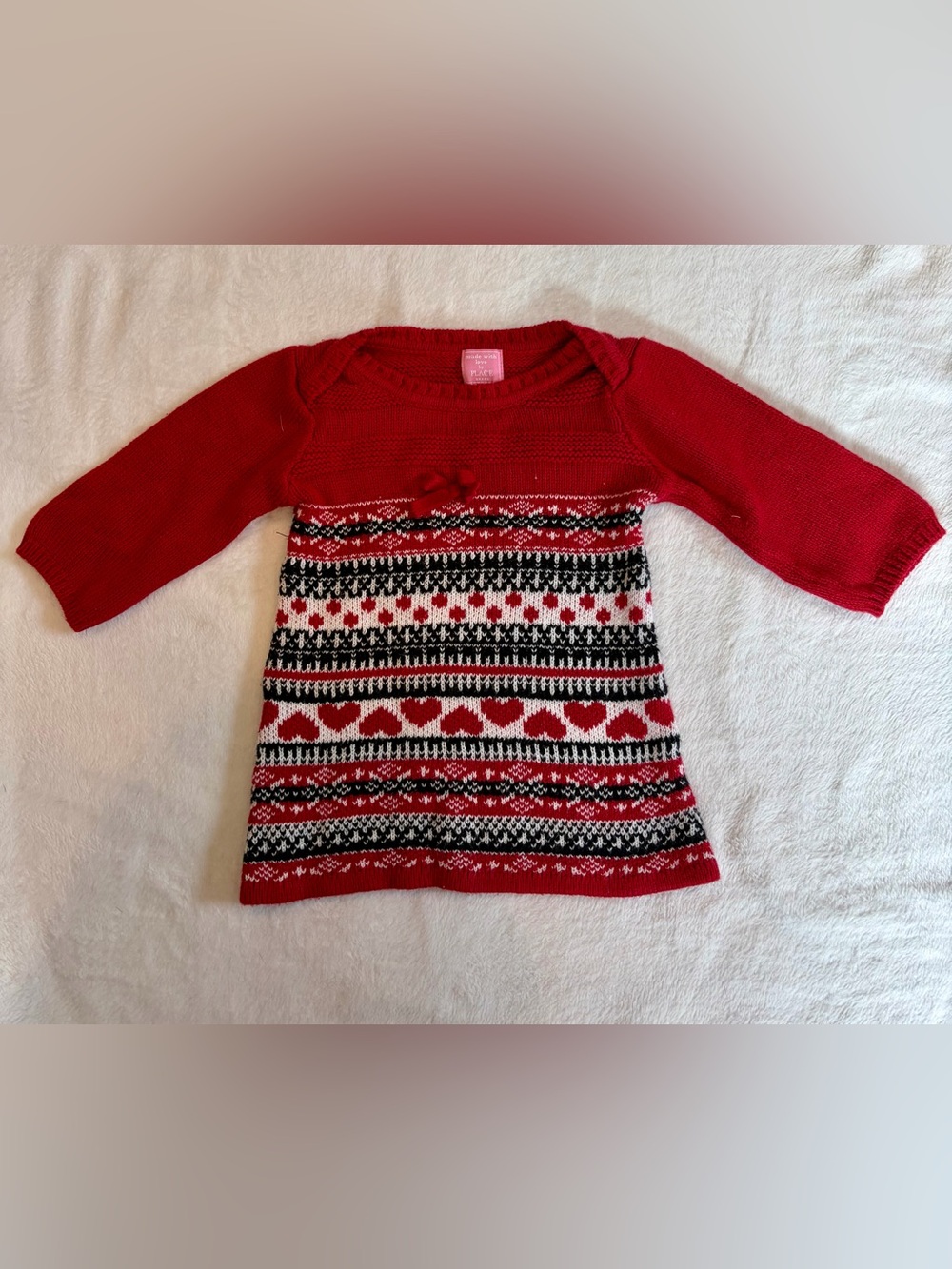 The Children's Place Red Knit Sweater dress- Made With Love